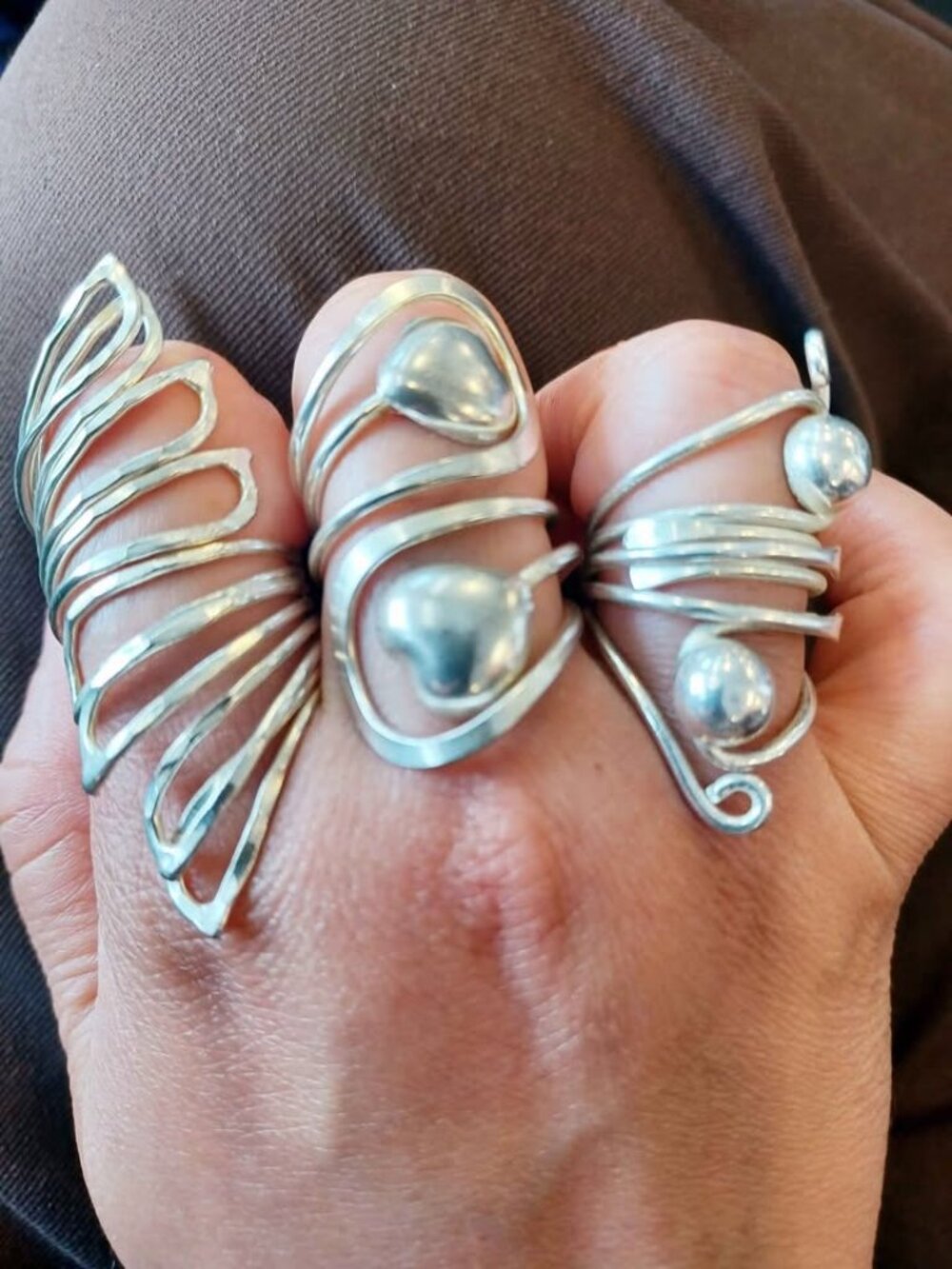 Alpaca silver adjustable rings